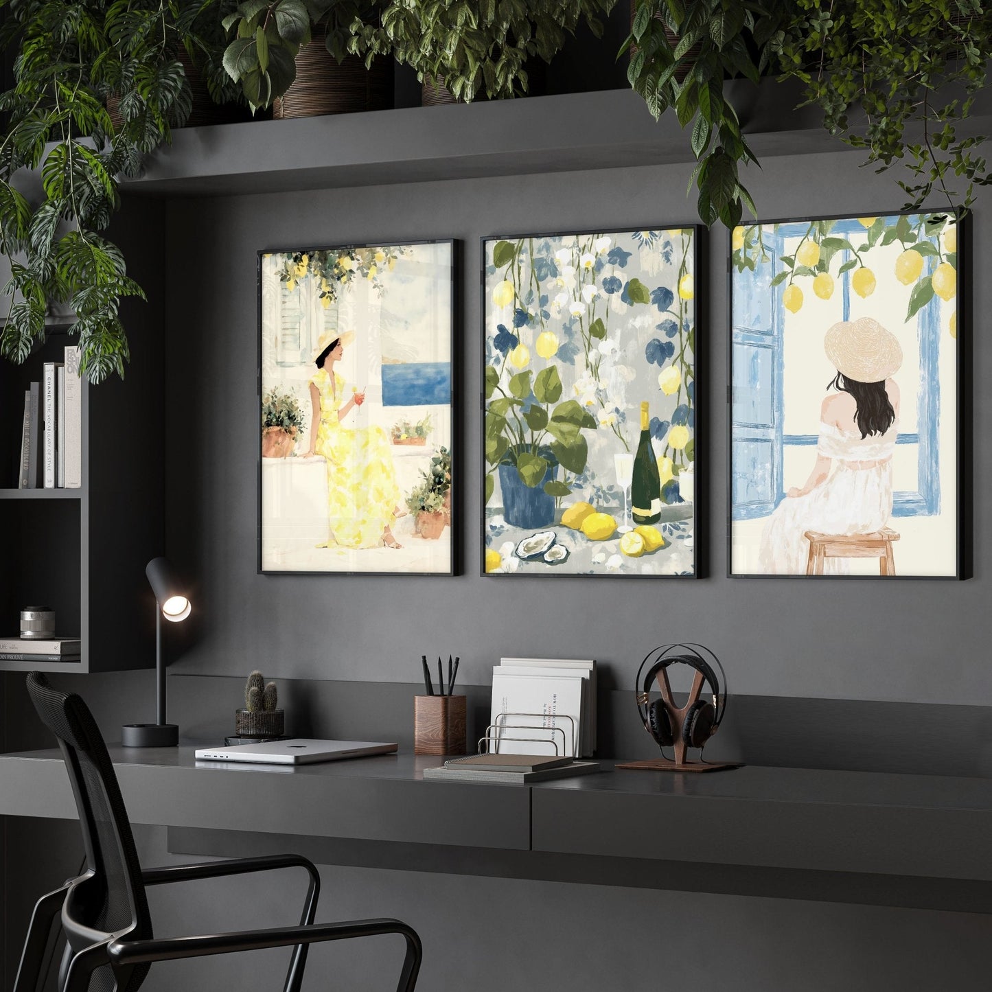 Workplace office decor | Set of 3 Italian Lifestyle Wall art Prints