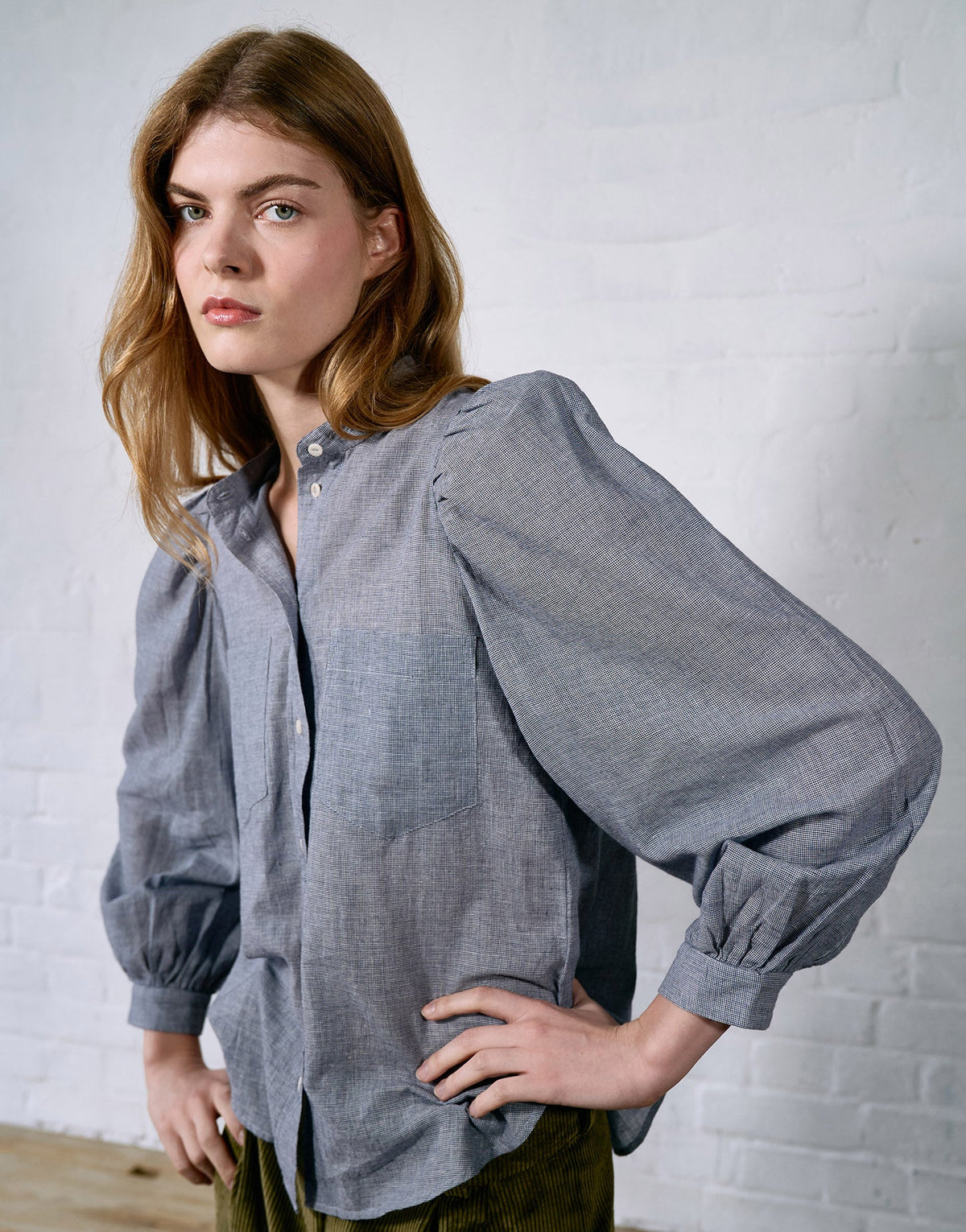 ingrid blouse | oxford blue