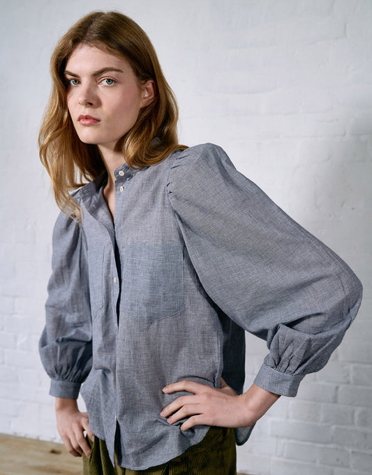 ingrid blouse | oxford blue