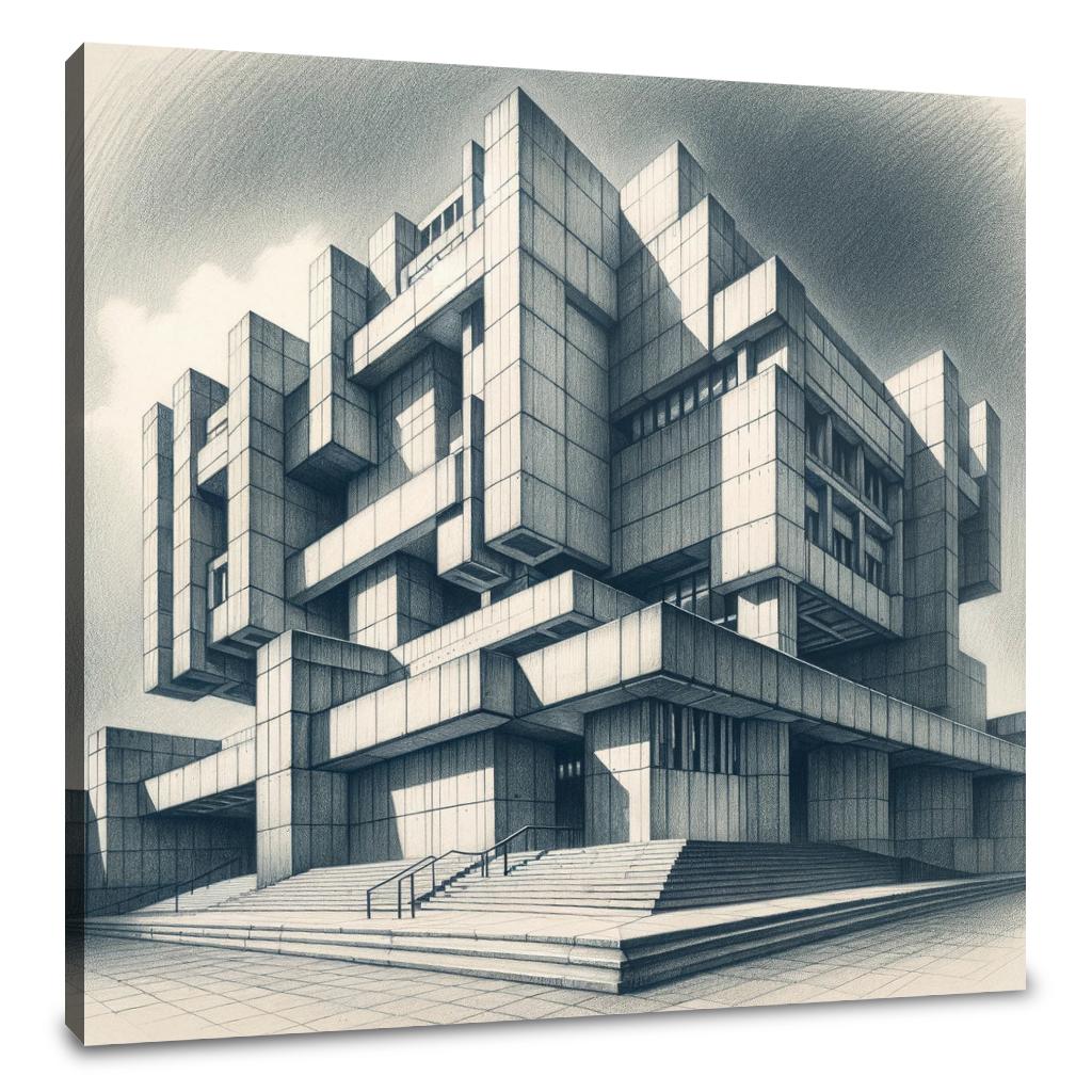 Brutalist Bastion Canvas