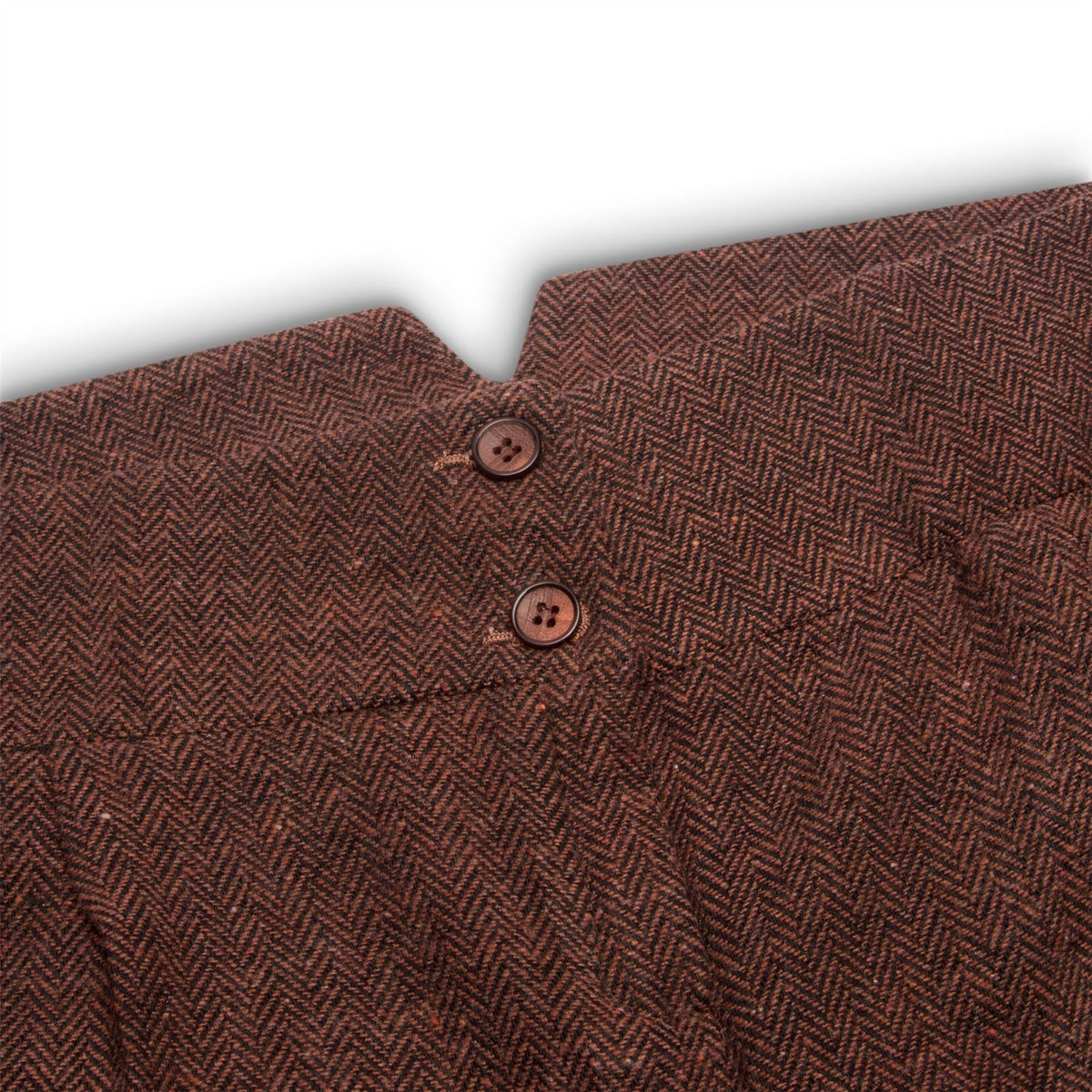 WS-12 - Women's Tweed Suit Blazer Trousers Waistcoat Herringbone Wool Rust Brown