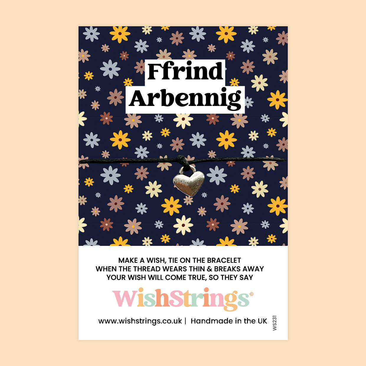 Welsh Friendship Bracelet – Handmade Wax Cord Gift with Card for Best Friend