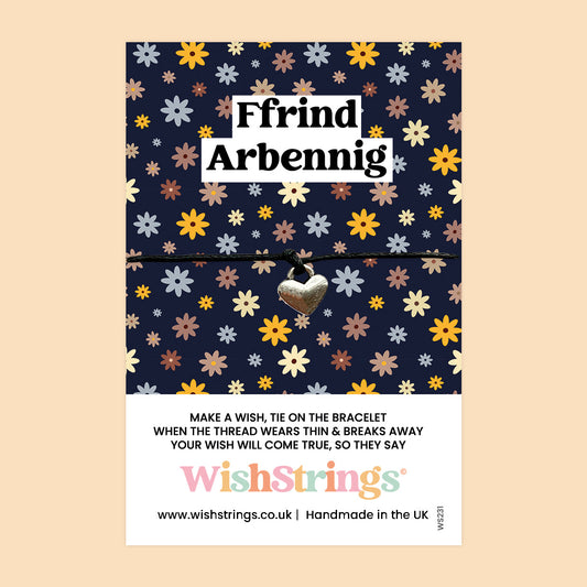 Welsh Friendship Bracelet – Handmade Wax Cord Gift with Card for Best Friend