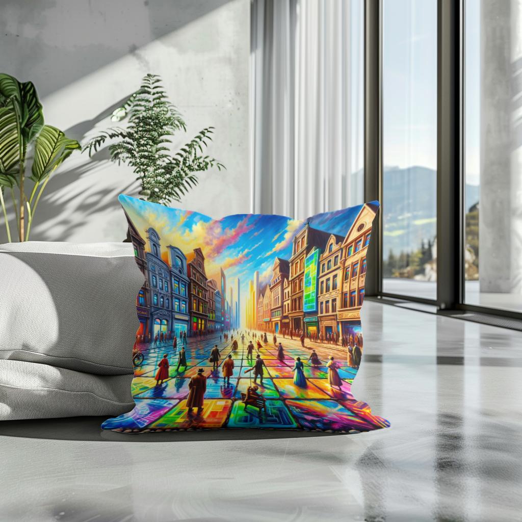 Timelines Converge Plaza Cotton Cushion