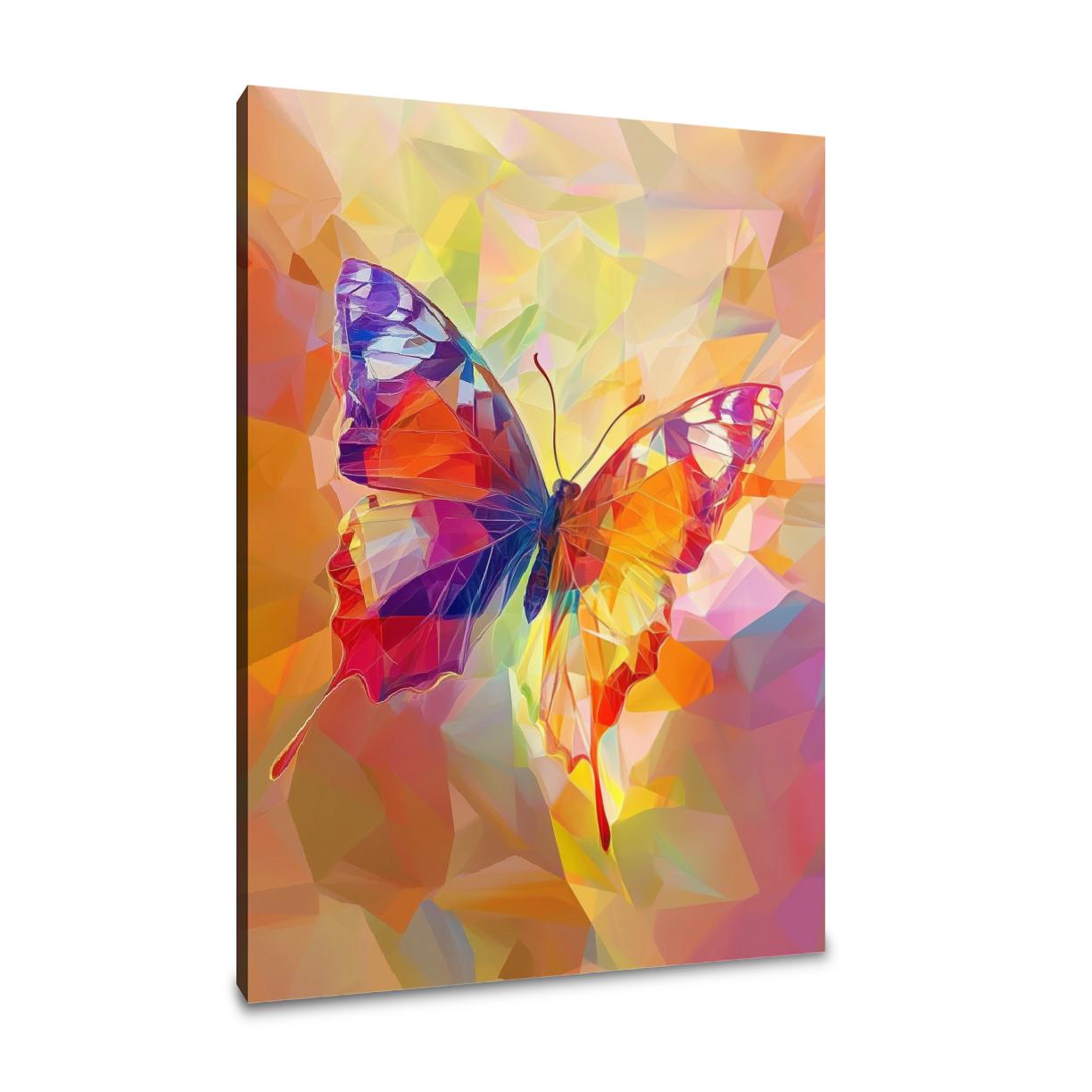 Polygonal Butterfly Kaleidoscope Canvas