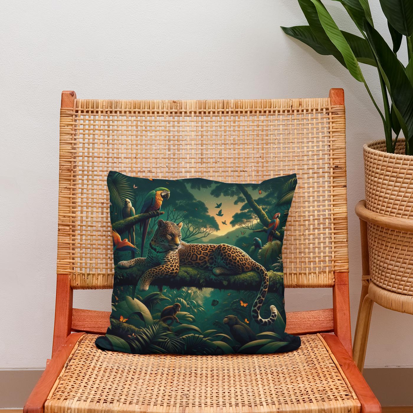 Twilight Jungle Cotton Cushion