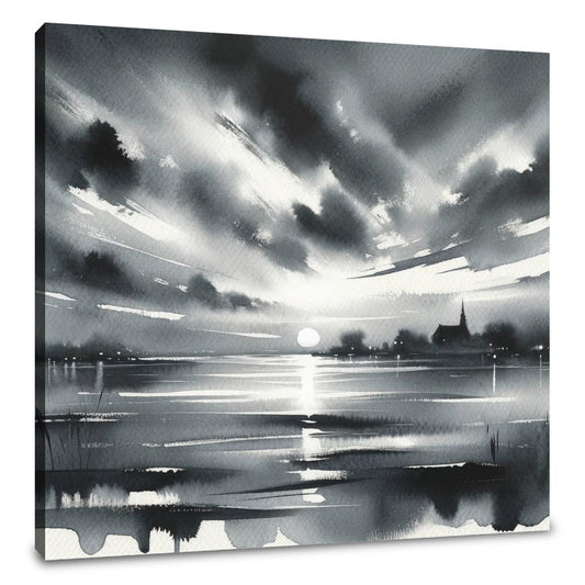 Monochrome Twilight Canvas