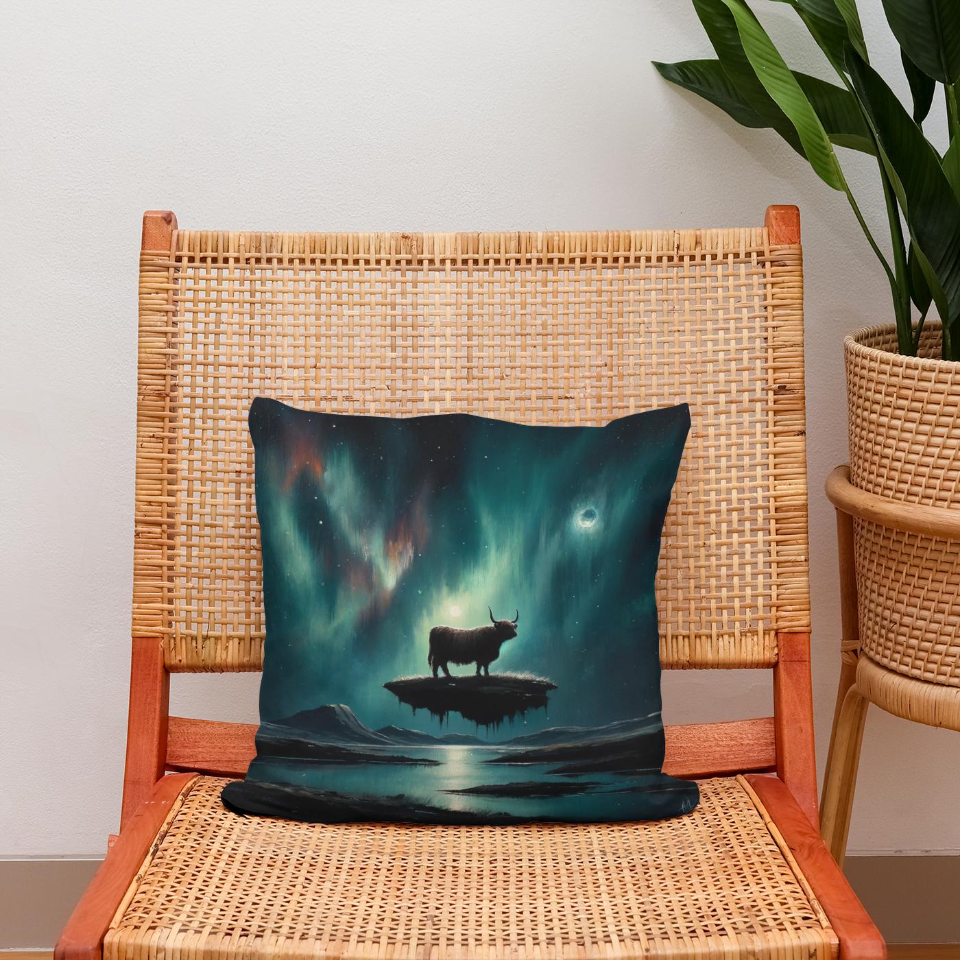 Highland Cow Mystique Cotton Cushion