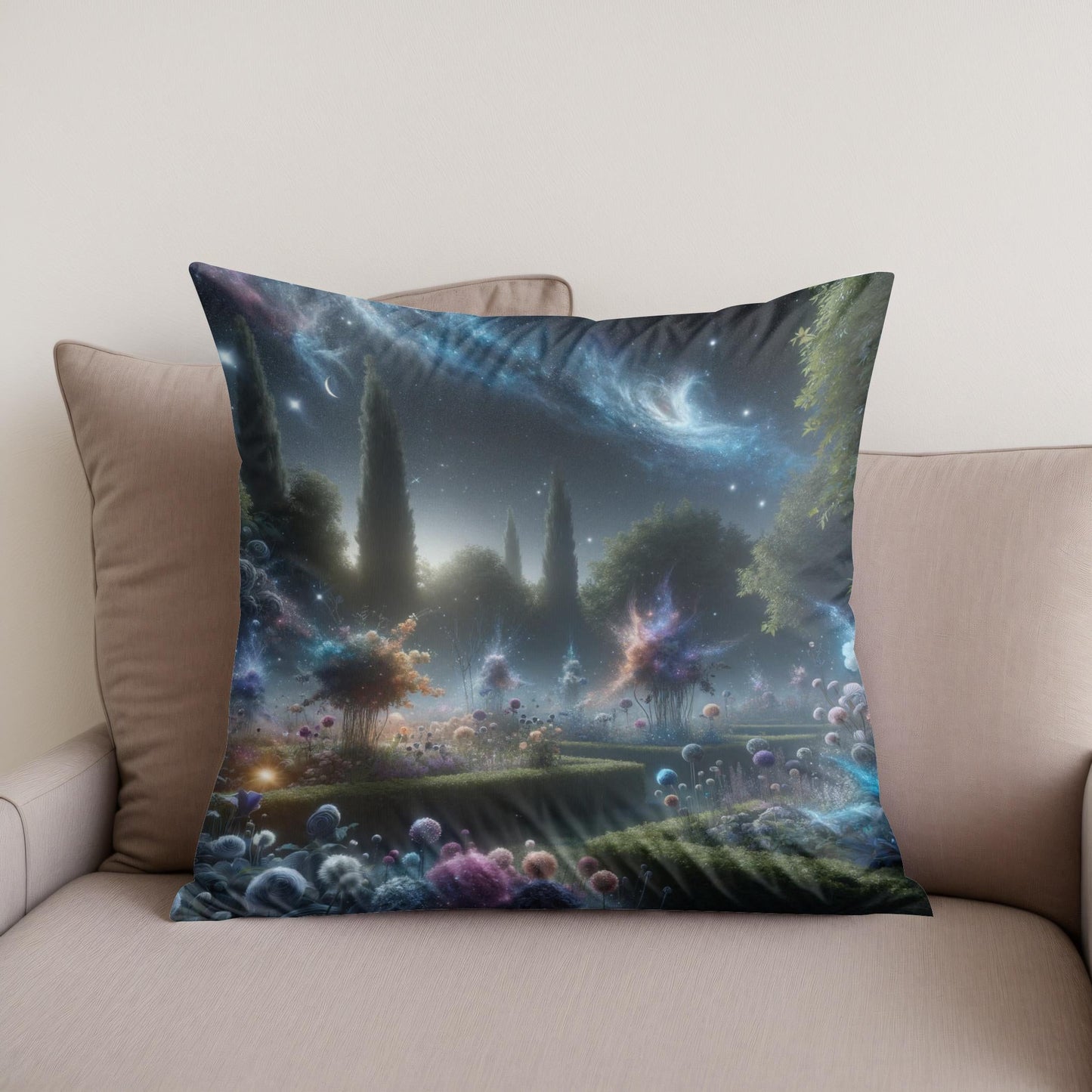 Cosmic Garden Cotton Cushion