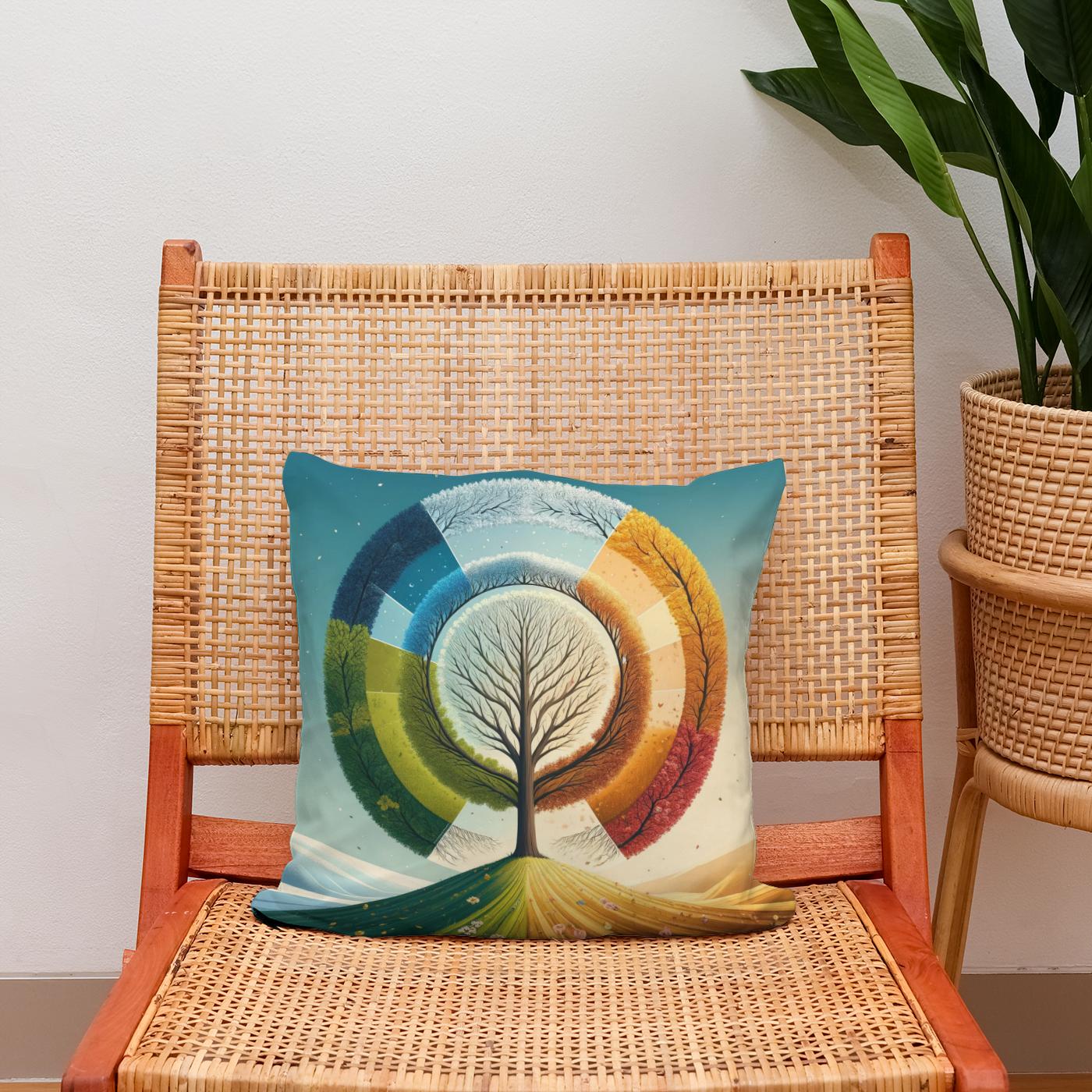 Cycle of Seasons Cotton Cushion
