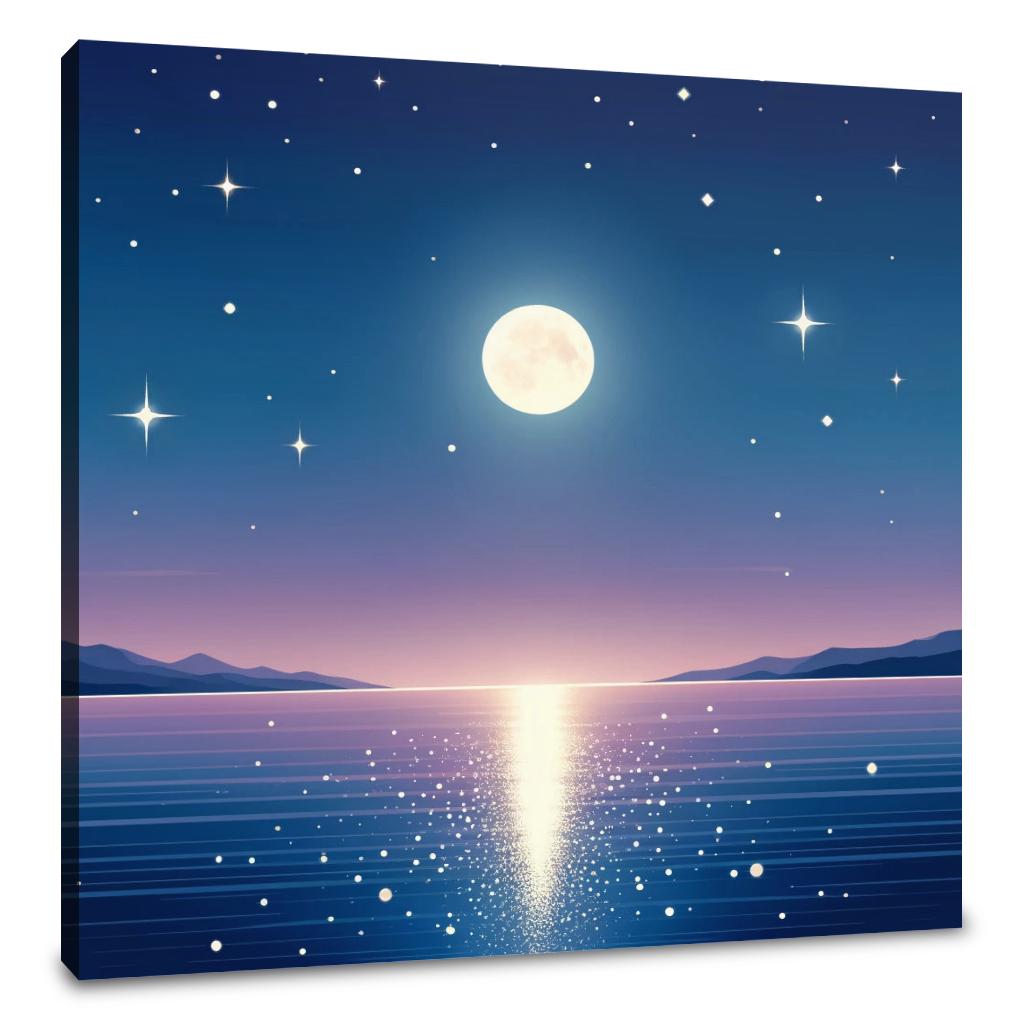 Moonlit Ocean Canvas