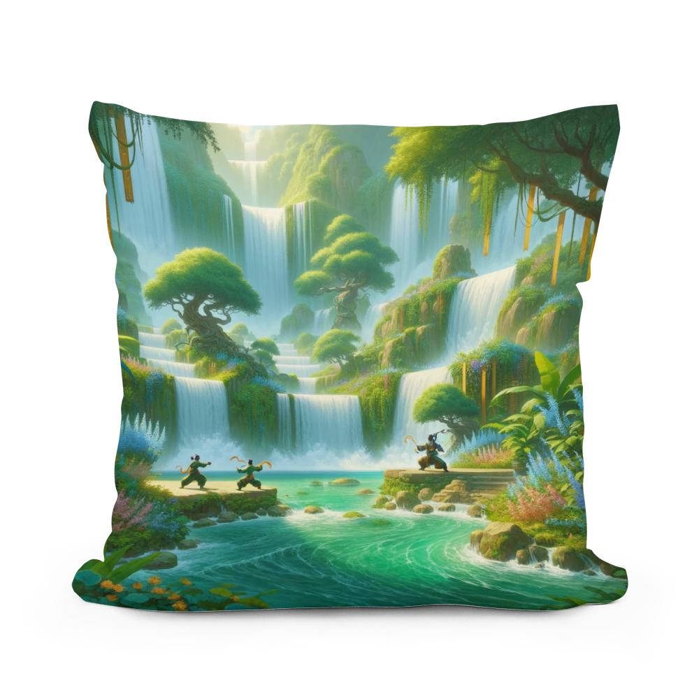 Pandaren Falls Cotton Cushion