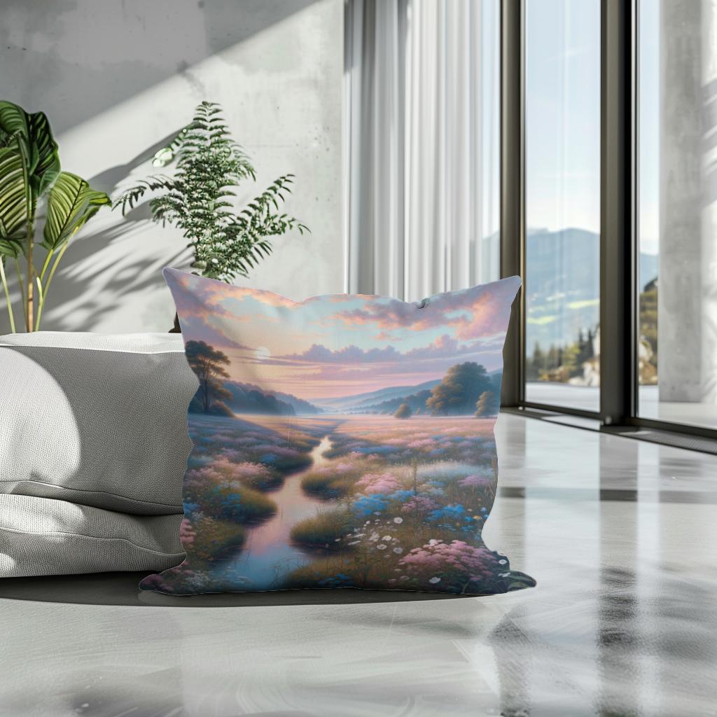 Meadow Mural Cotton Cushion