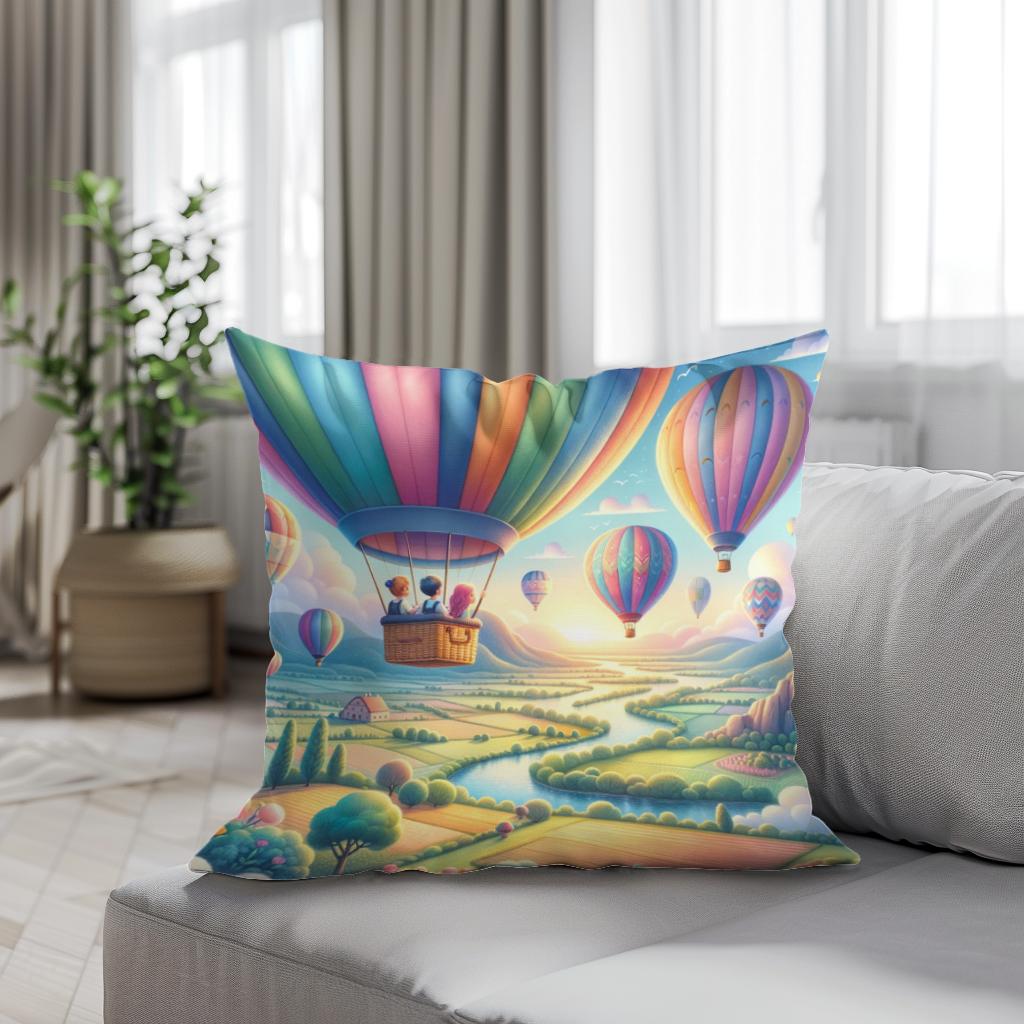 Balloon Adventure Cotton Cushion