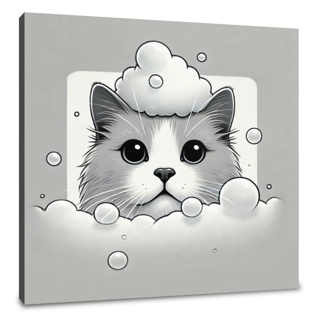 Frothy Crown Cat Canvas