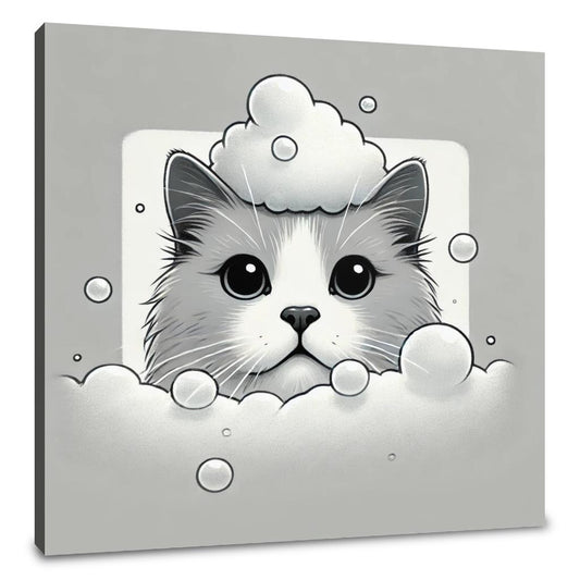 Frothy Crown Cat Canvas