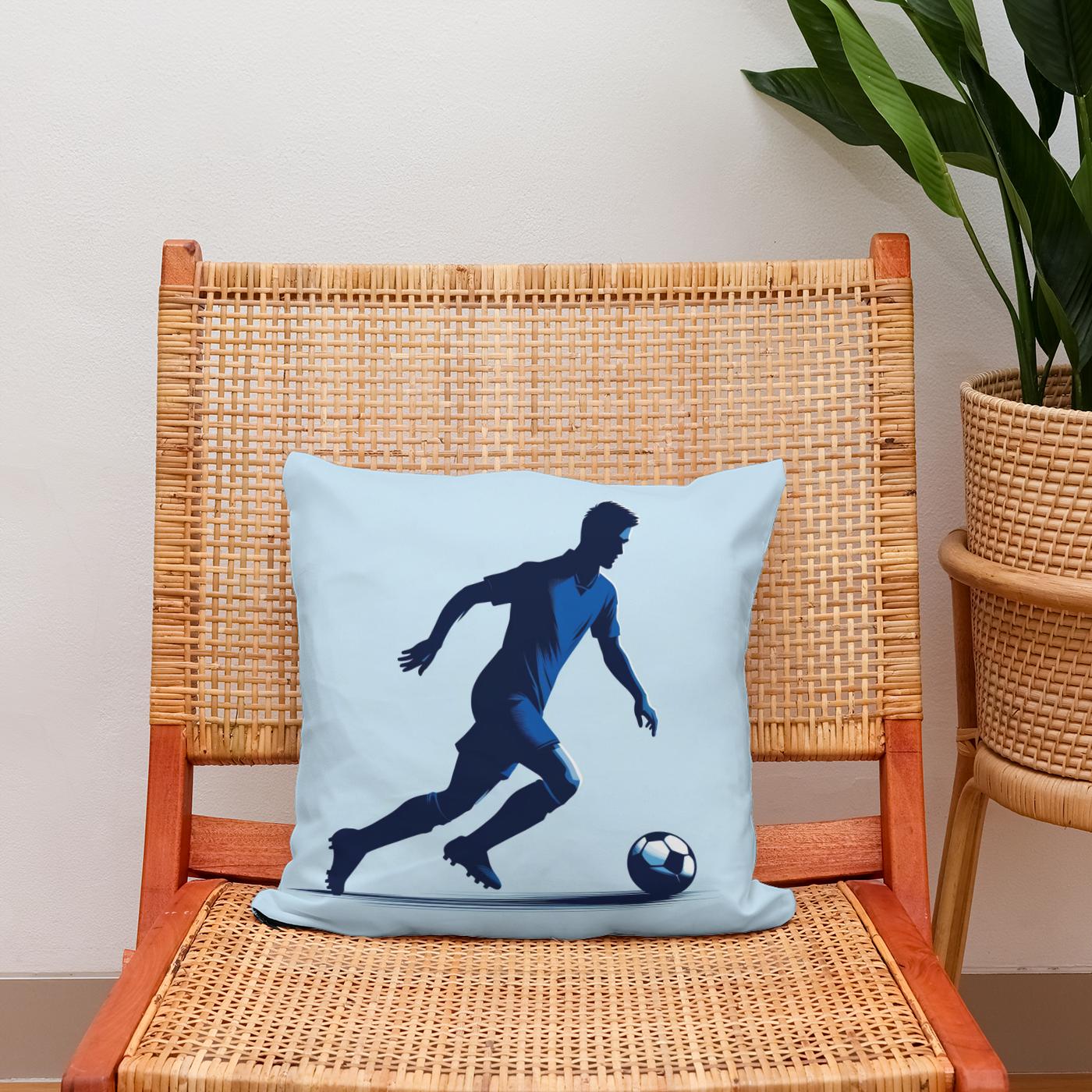 Glasgow Blue Dribble Cotton Cushion