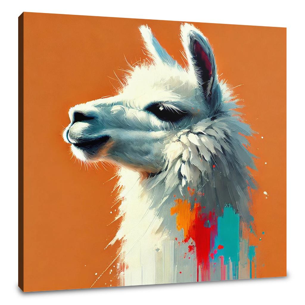 Colourful Llama Profile Canvas