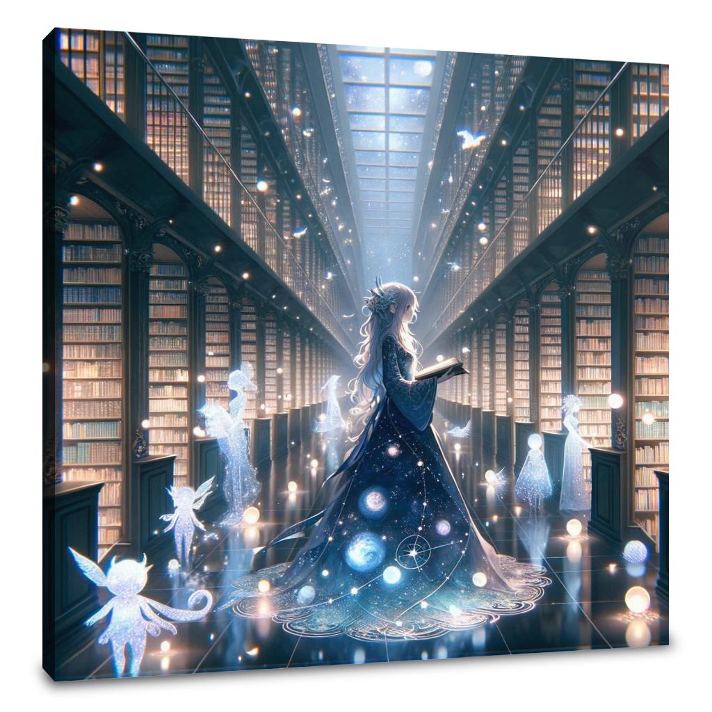 Celestial Librarian's Realm Canvas