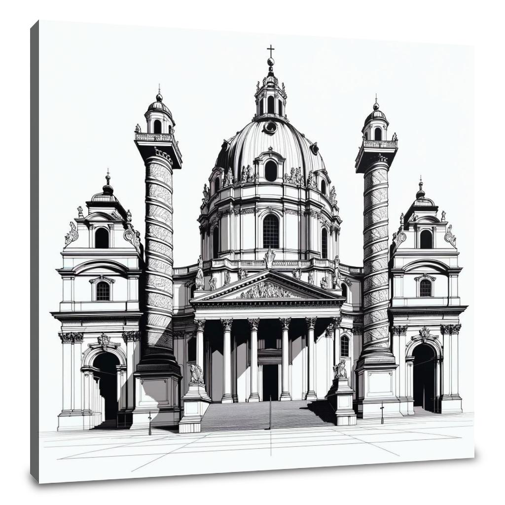 Vienna Karlskirche Essence Canvas