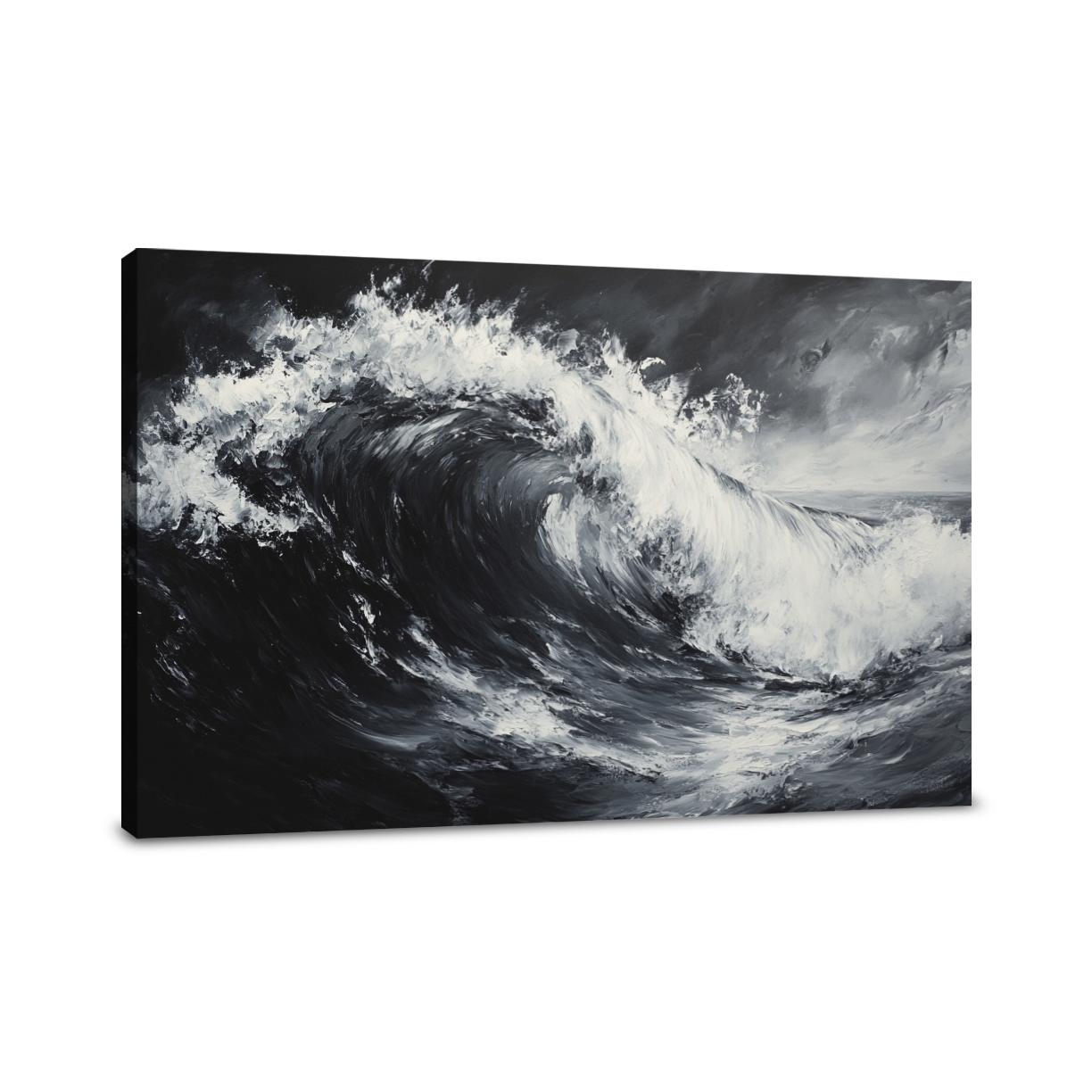 Monochrome Serenity Wave Canvas
