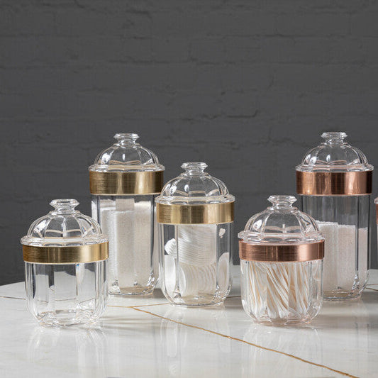 Medium Rose Gold Acrylic Storage Jar | Guan