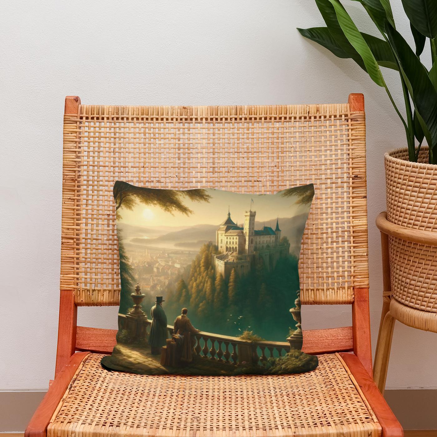 Morning Majesty at Ljubljana Castle Cotton Cushion