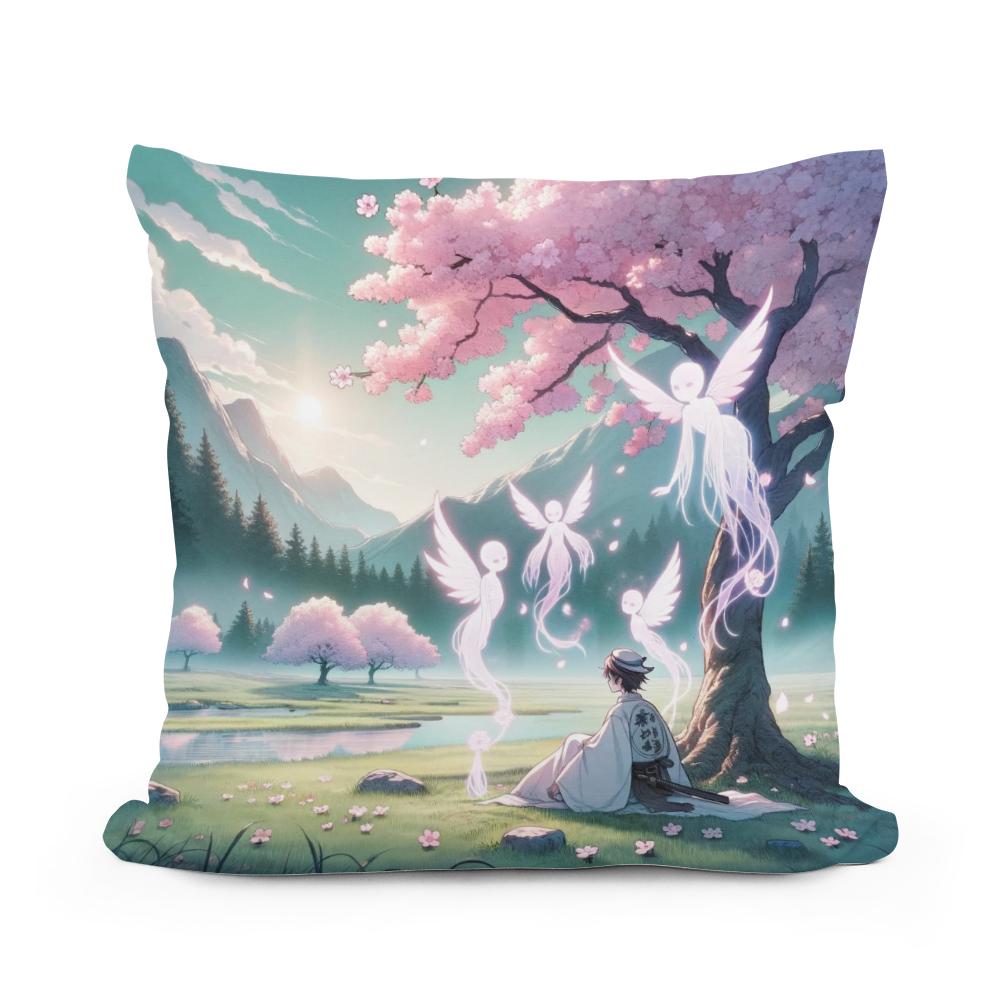 Sakura Spirit Whispers Cotton Cushion