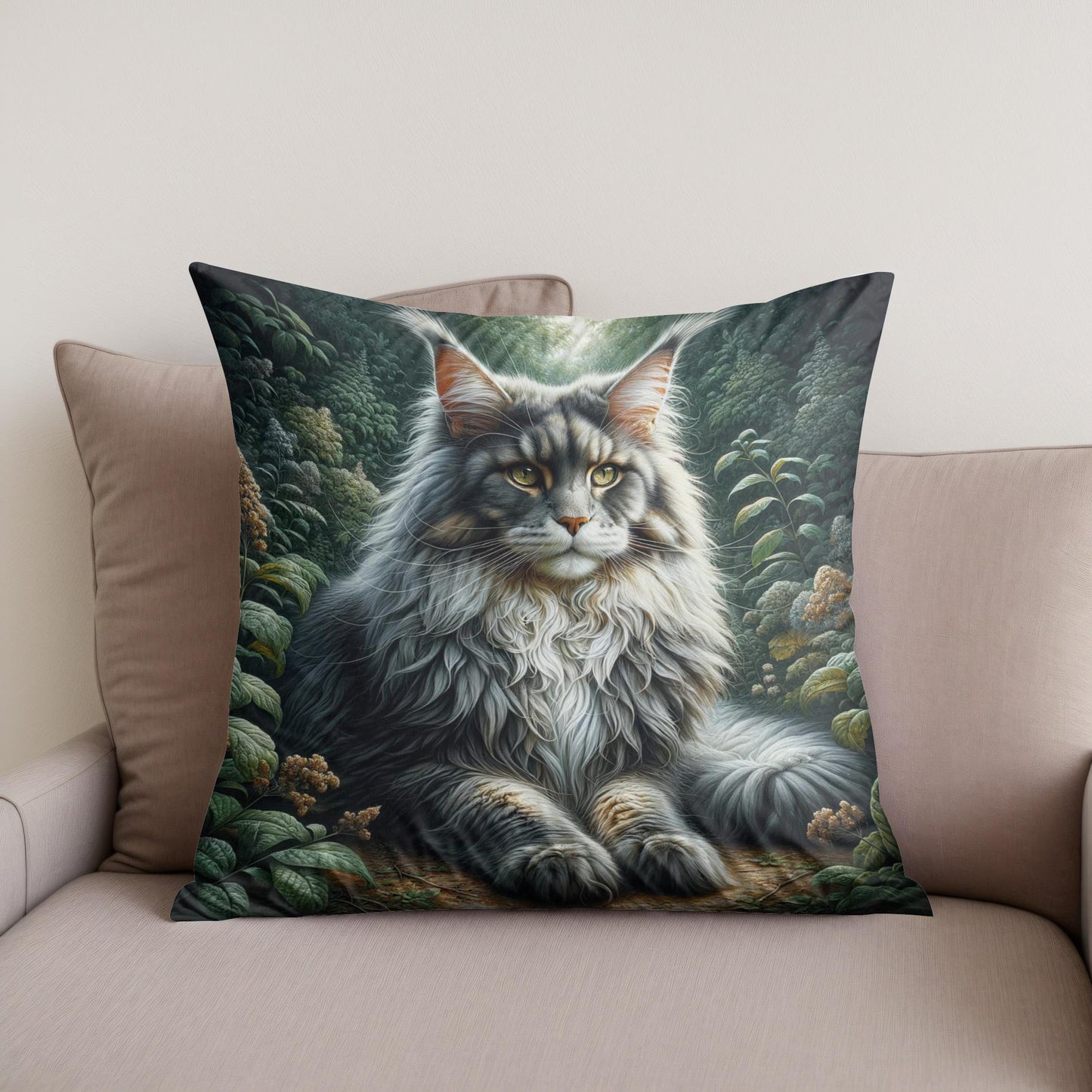 Majestic Maine Coon Cotton Cushion