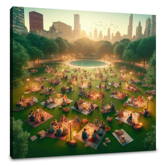 Picnic Sunset in Summer Canvas