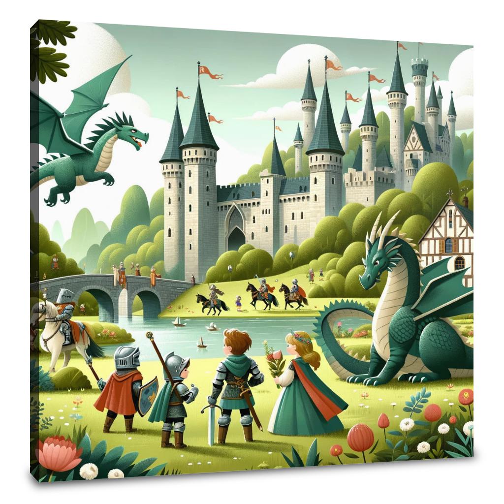 Knights and Dragons Canvas