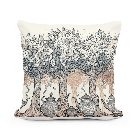 Teapot Forest Cotton Cushion