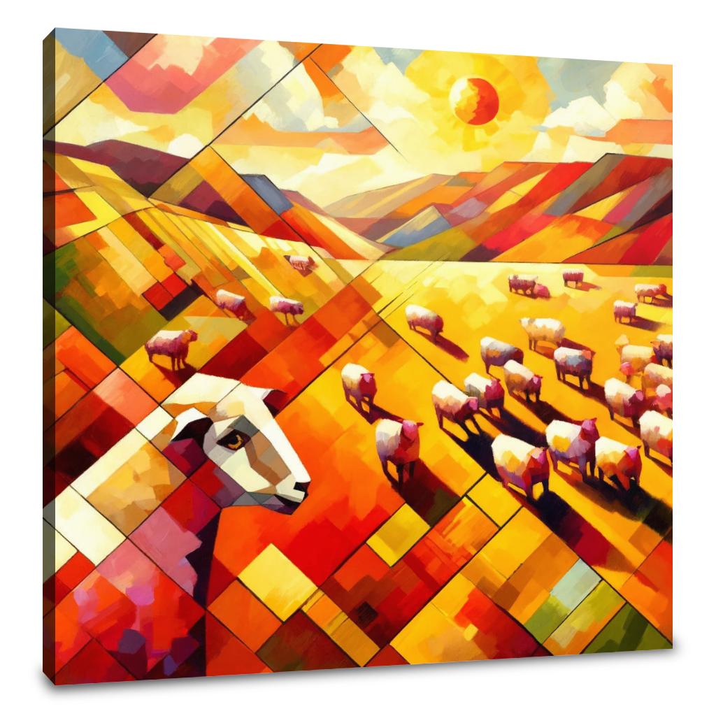 Midday Mosaic Sheep Canvas