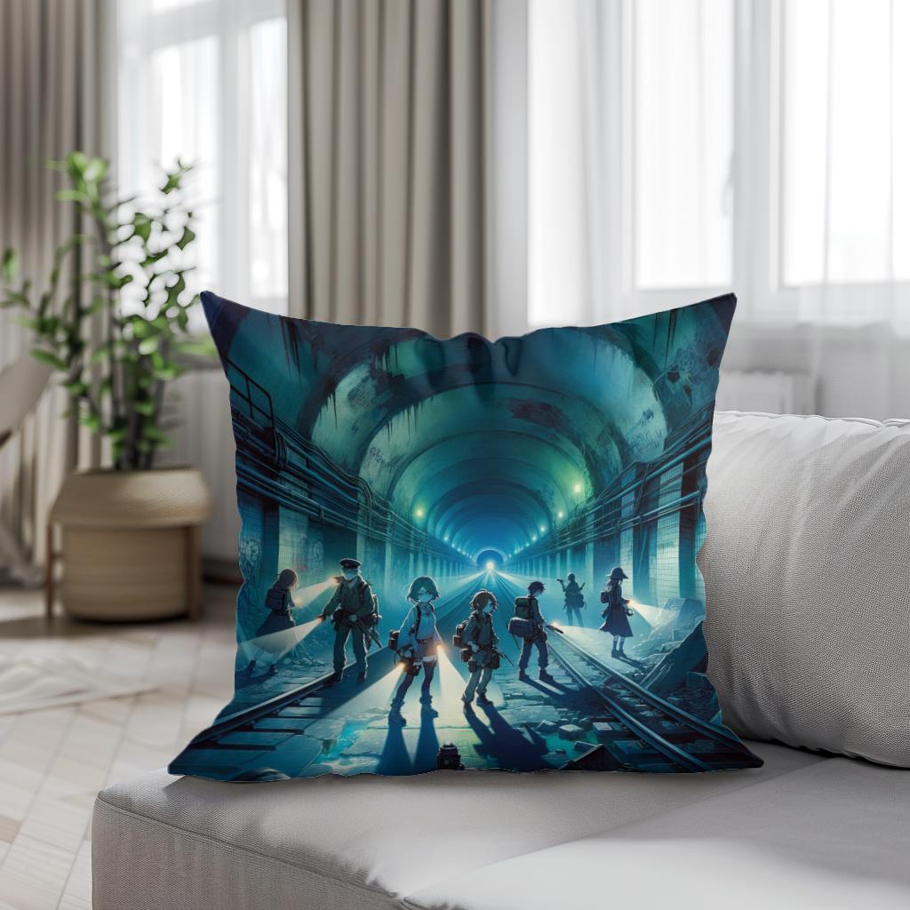 Subway Shadows Cotton Cushion