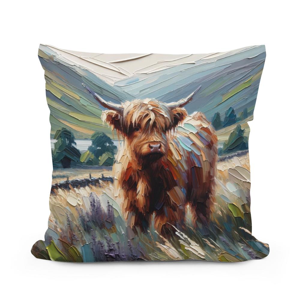 Muted Highland Journey Cotton Cushion