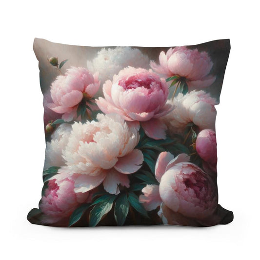 Morning Embrace Peonies Cotton Cushion