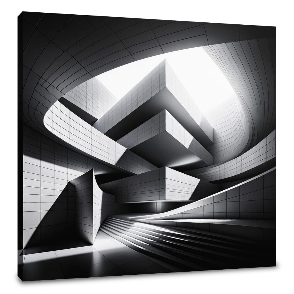 Modern Mirage: Light and Structure Canvas
