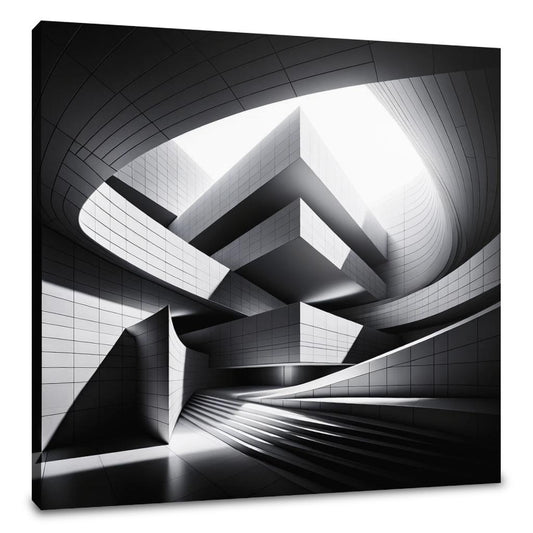 Modern Mirage: Light and Structure Canvas