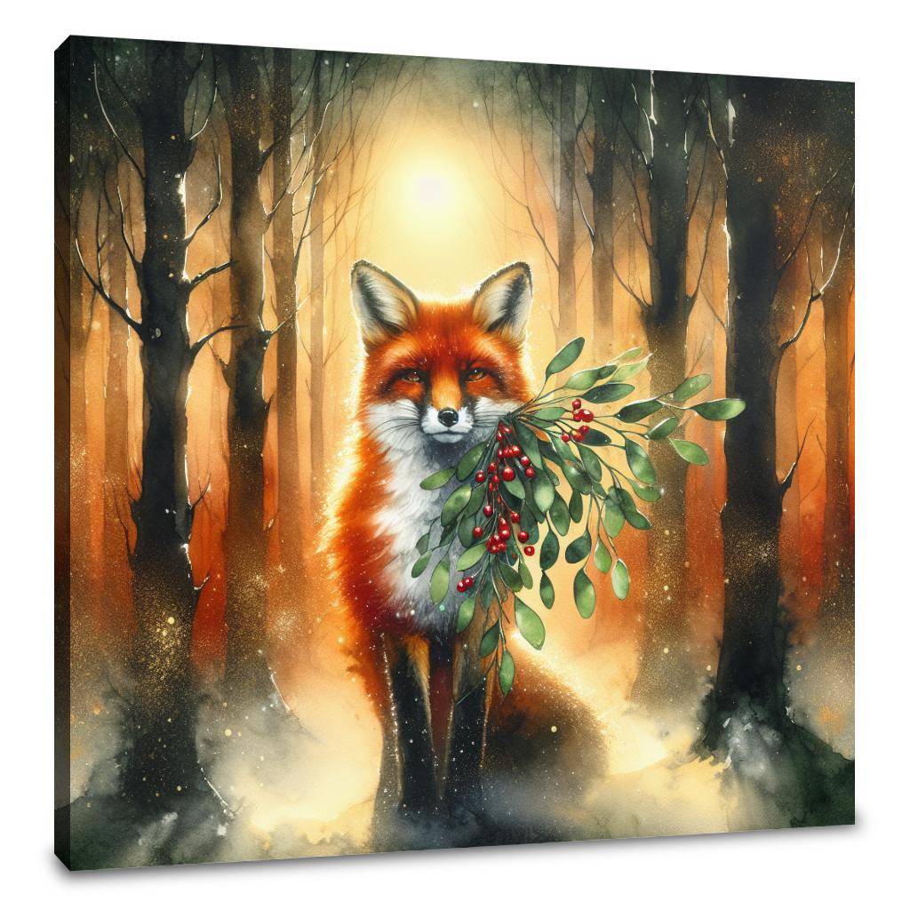 Frolicking Fox Festive Canvas