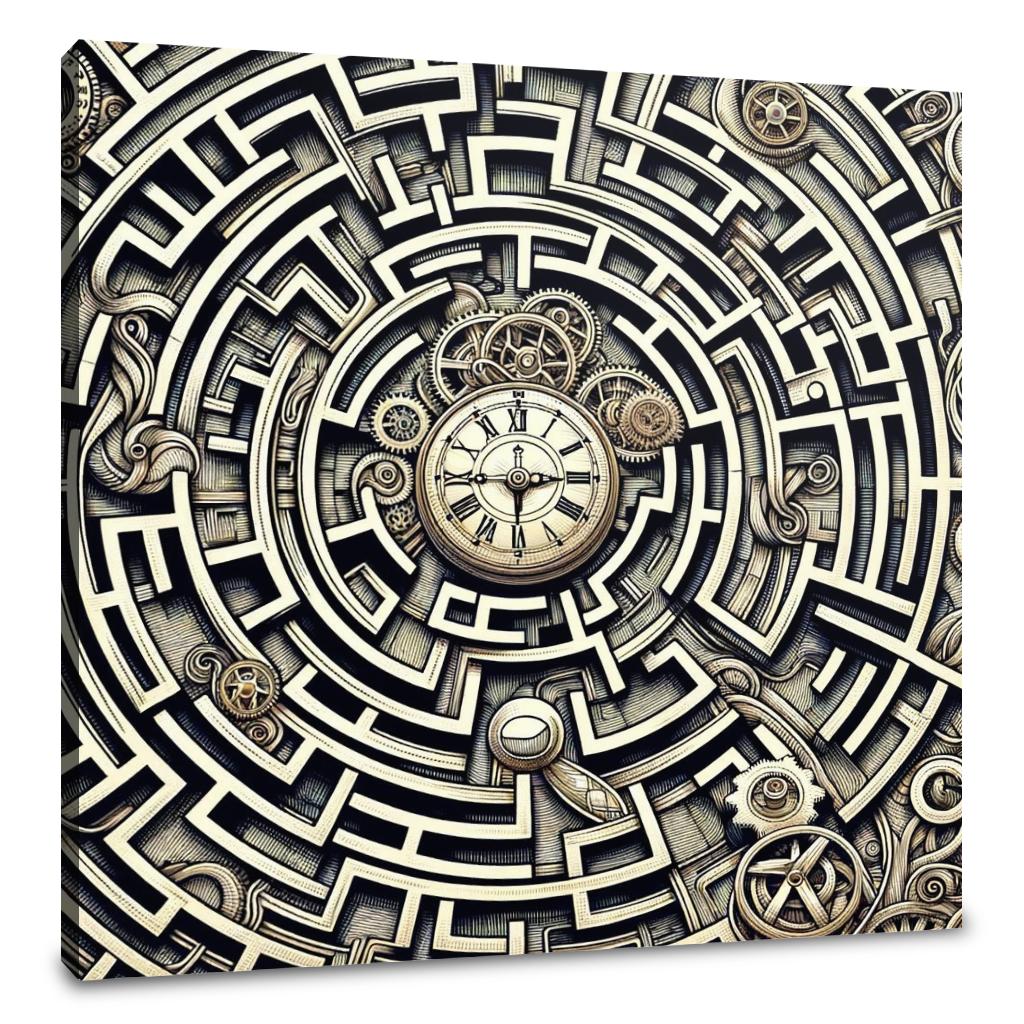Temporal Labyrinth Elegance Canvas