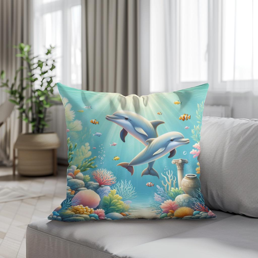 Dolphin Dreamland Cotton Cushion