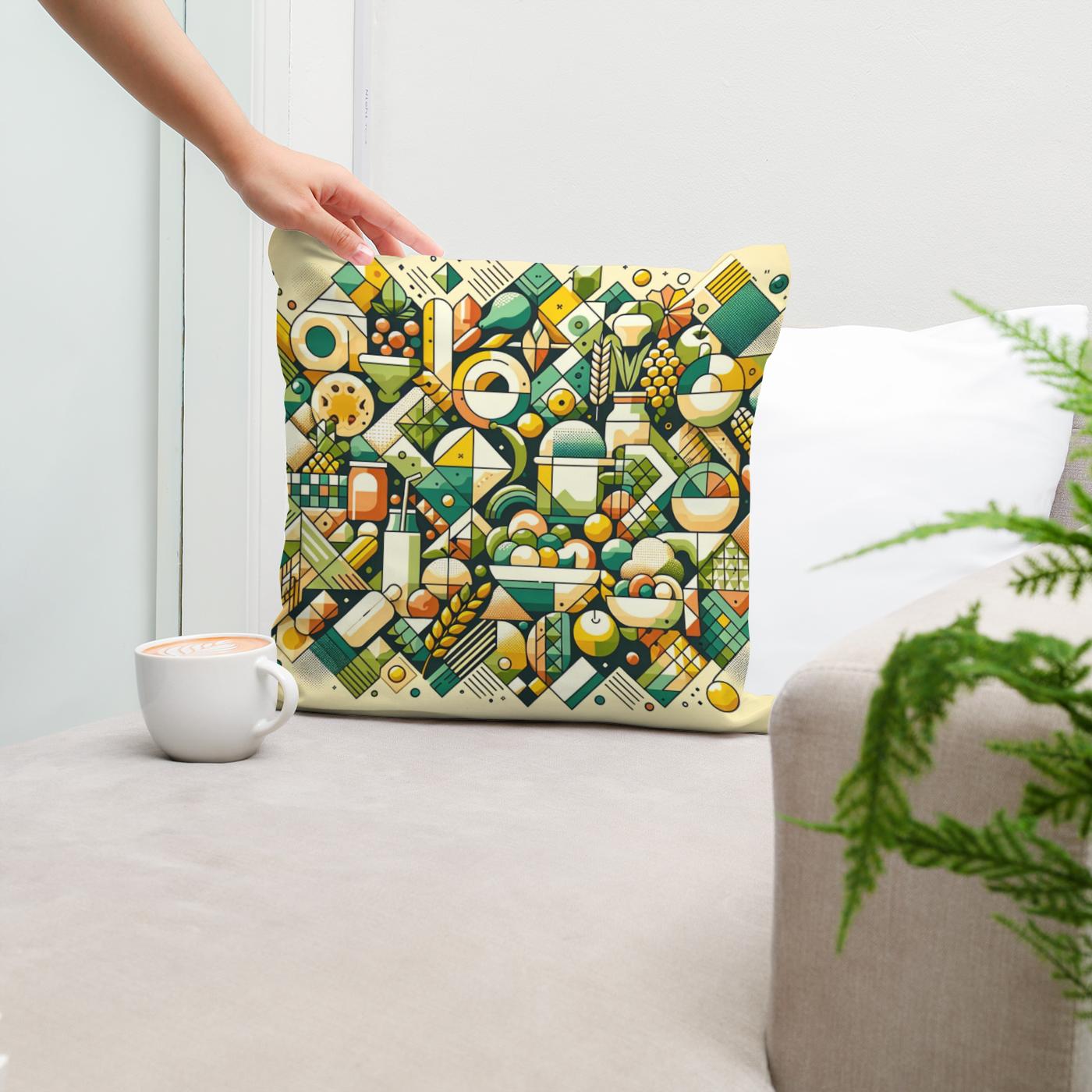 Culinary Mosaic Cotton Cushion