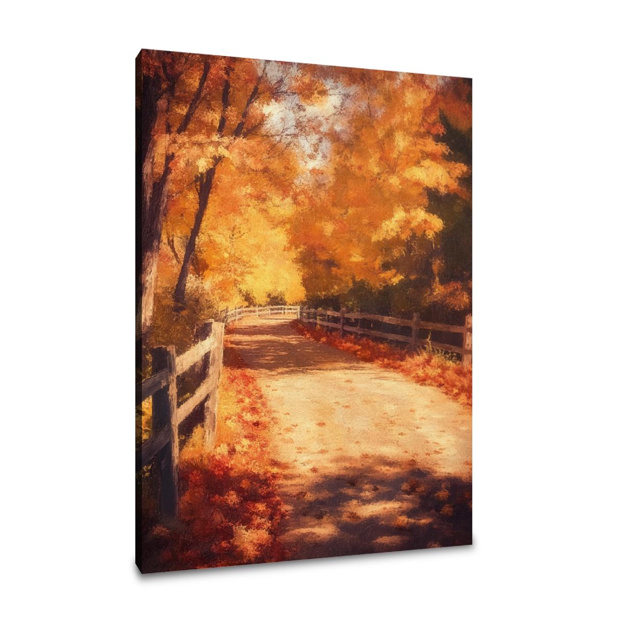 Rustic Autumn Path Canvas