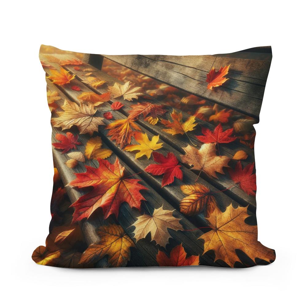 Park Bench in Autumn Cotton Cushion