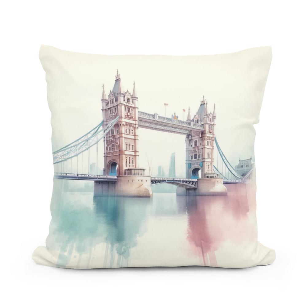 Pastel Modernism London Bridge Cotton Cushion