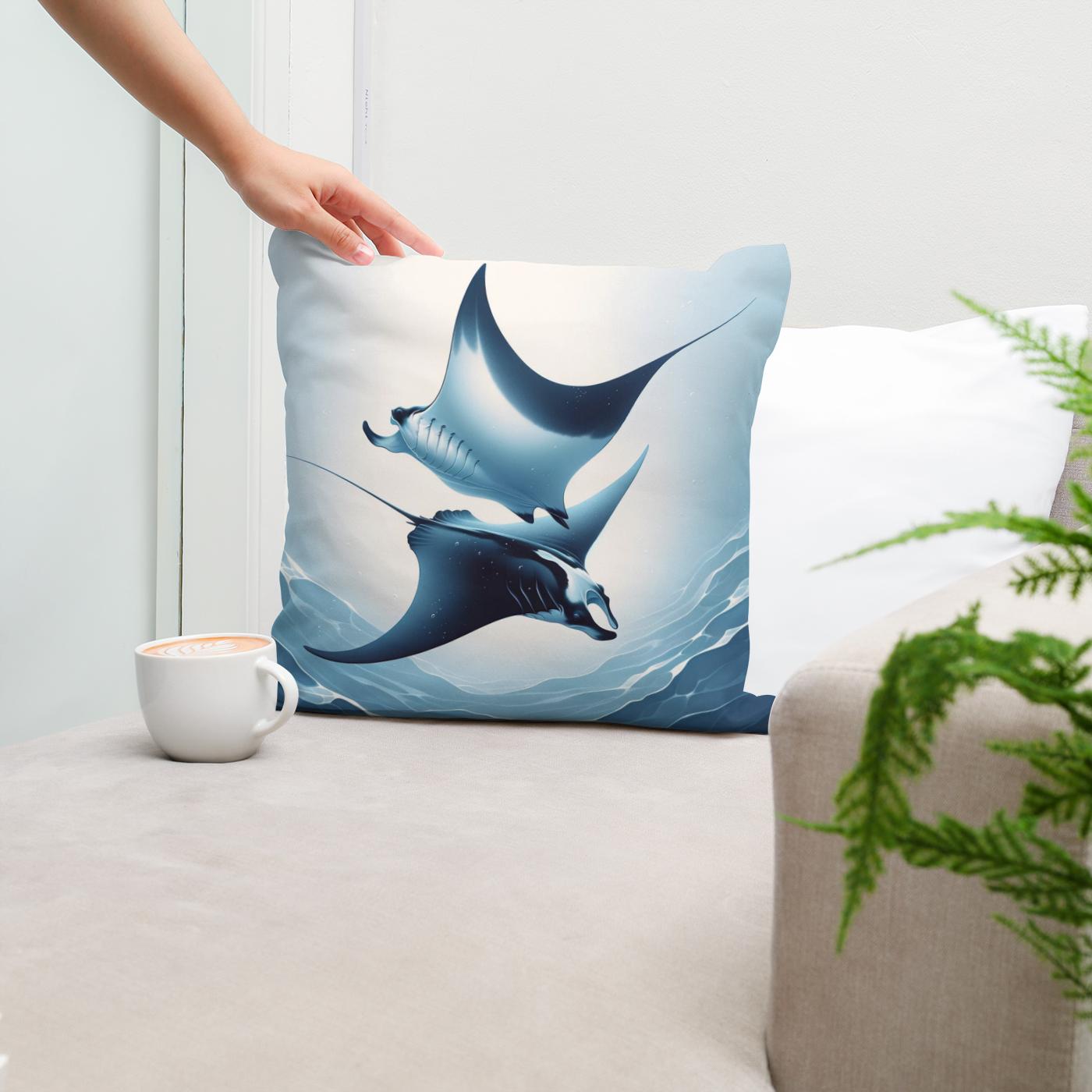 Blue Manta Ballet Cotton Cushion