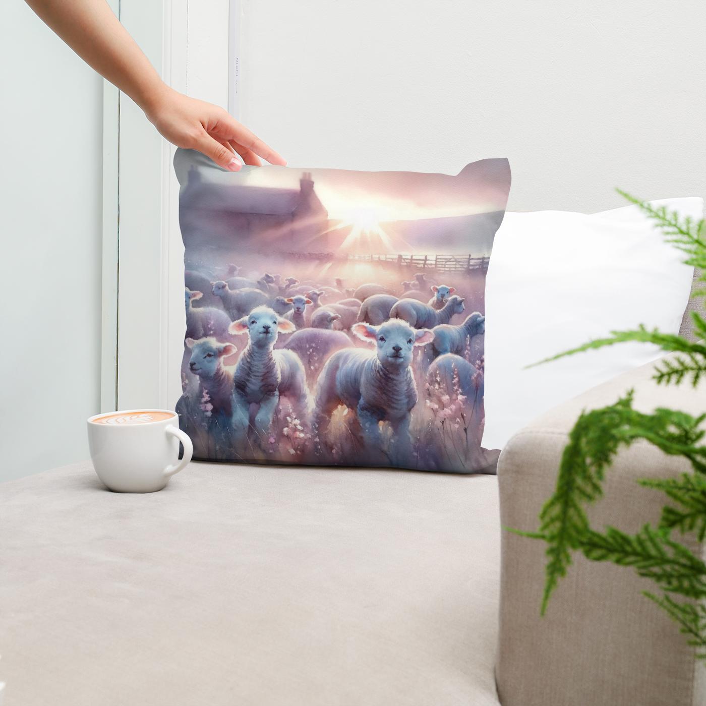 Dawn's Gentle Lambs Cotton Cushion