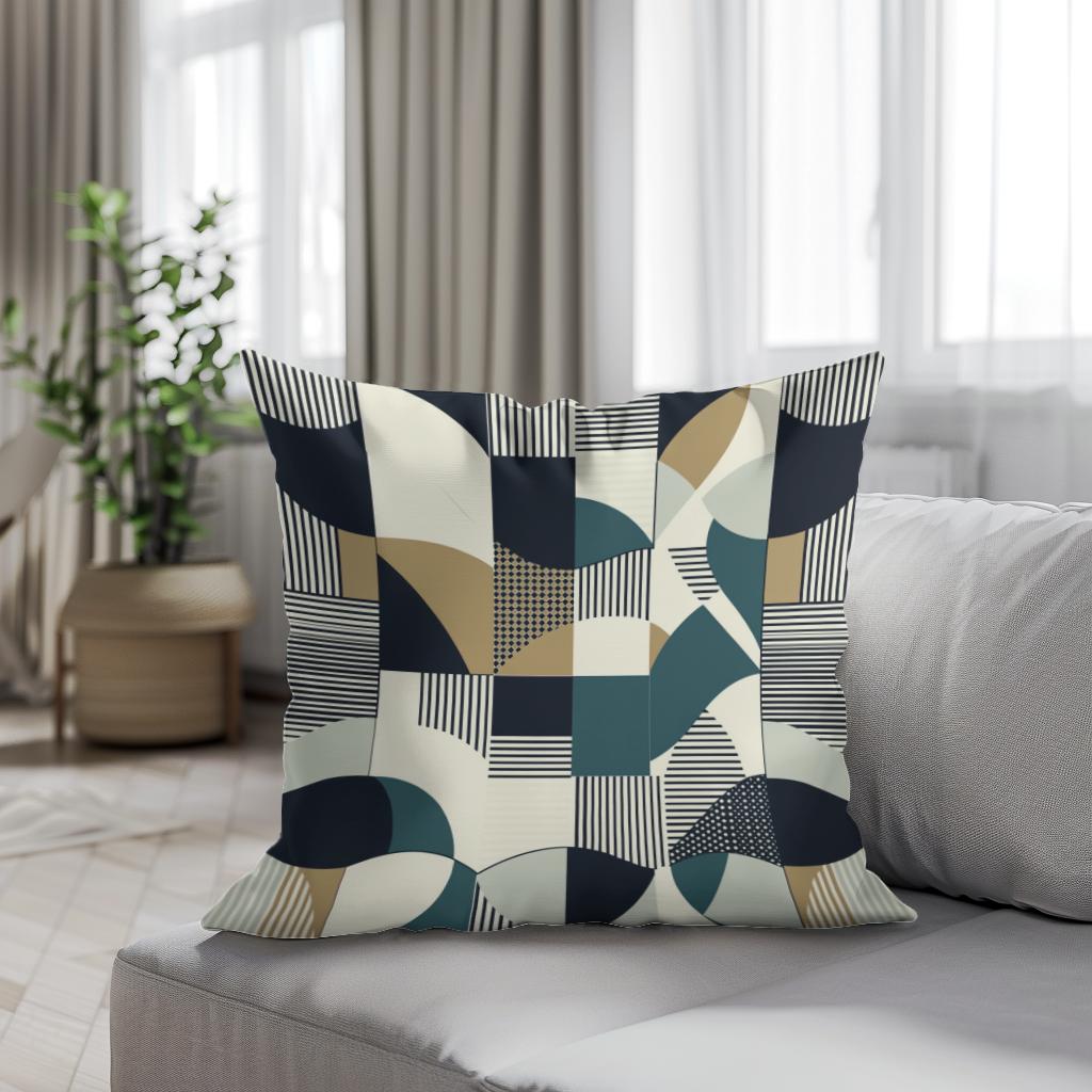 Geometric Harmony Cotton Cushion