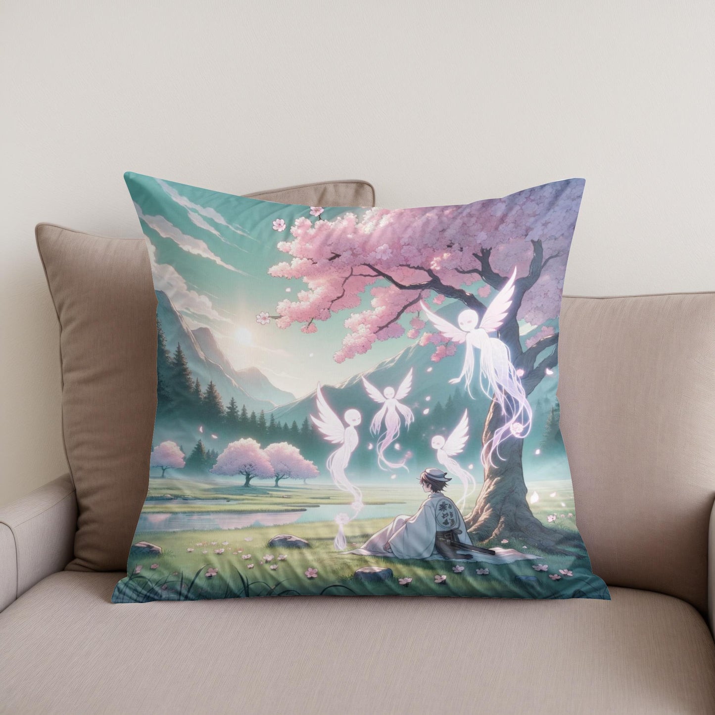 Sakura Spirit Whispers Cotton Cushion