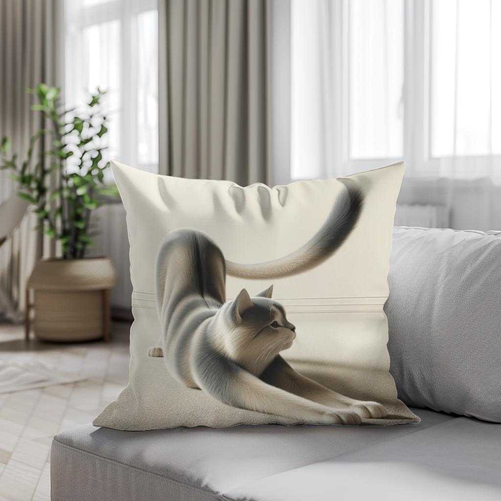 Stretching Cat Cotton Cushion